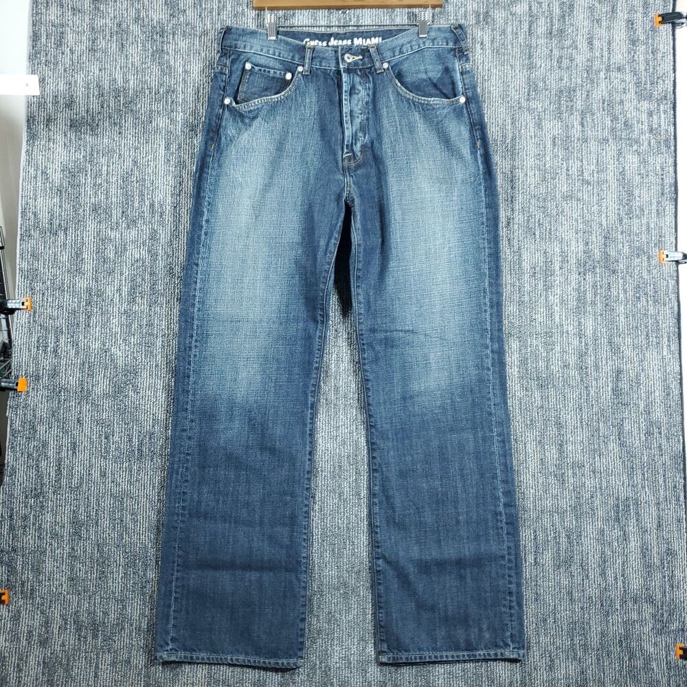 Guess Miami Button Fly Jeans Modele Y2k Distressed Mens 36x34